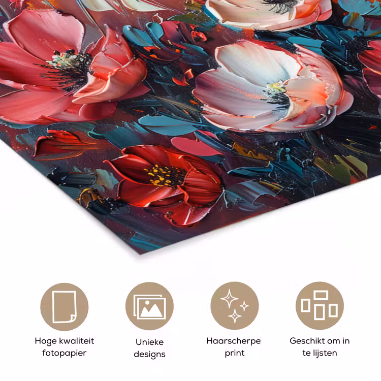 Poster - Klaprozen - Roze - Bloemen - Botanisch - Kunst — 5