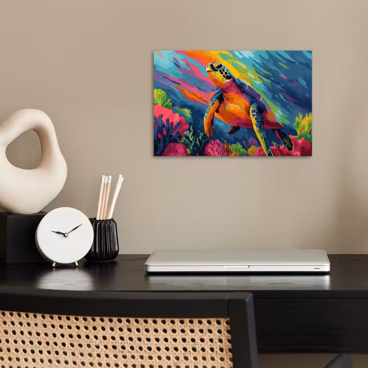 Poster - Koraal - Schildpad - Abstract - Water — 2