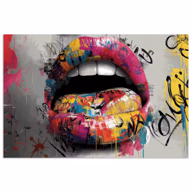 Poster - Lippen - Graffiti - Expressief — 1