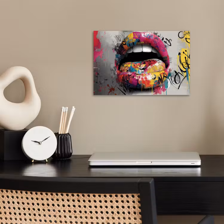 Poster - Lippen - Graffiti - Expressief — 2