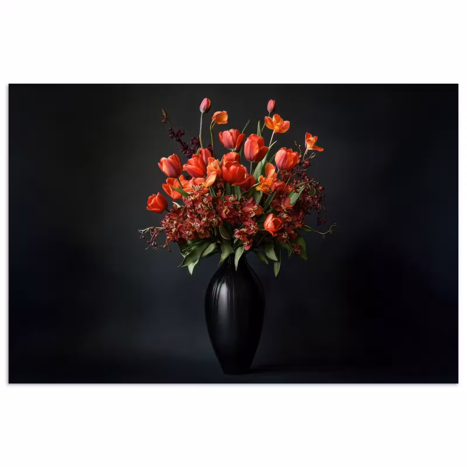 Poster - Boeket - Tulpen - Vaas - Rood — 1