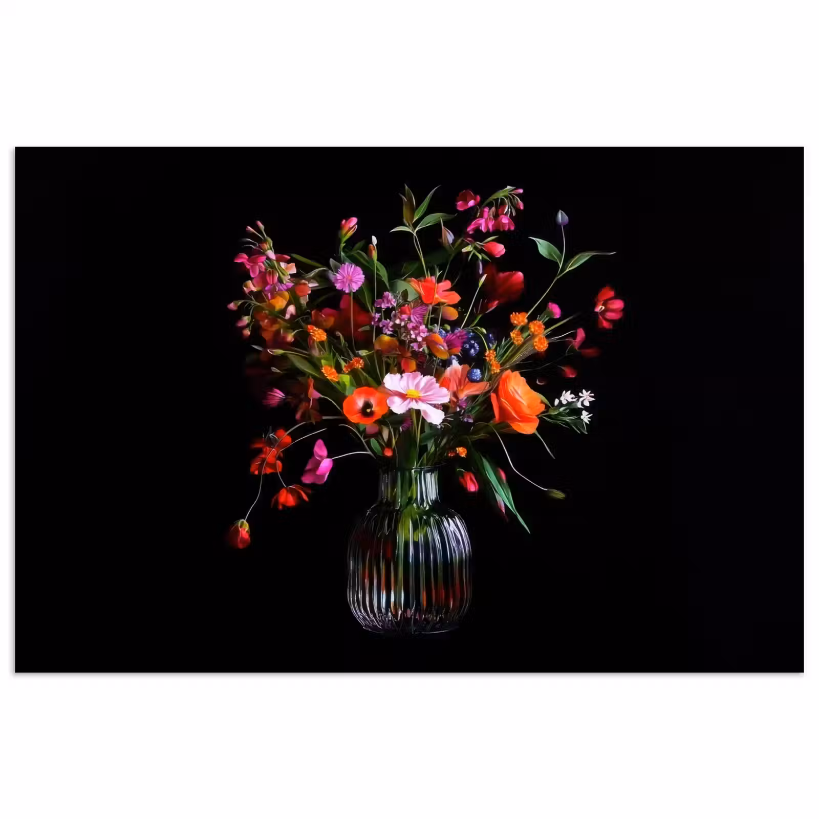 Poster - Boeket - Veldbloemen - Vaas — 1