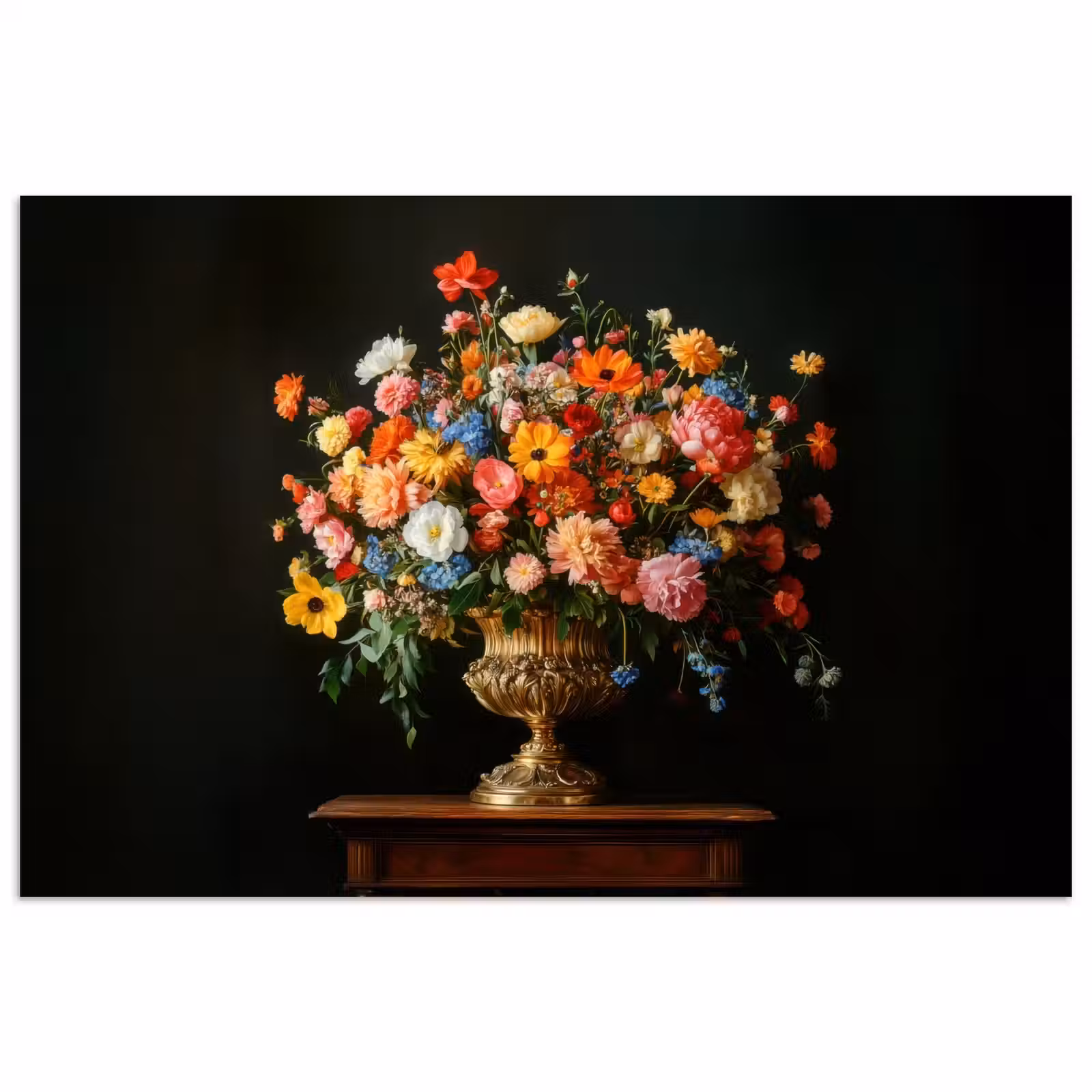 Poster - Goud - Bloemen - Kleuren - Vaas — 1