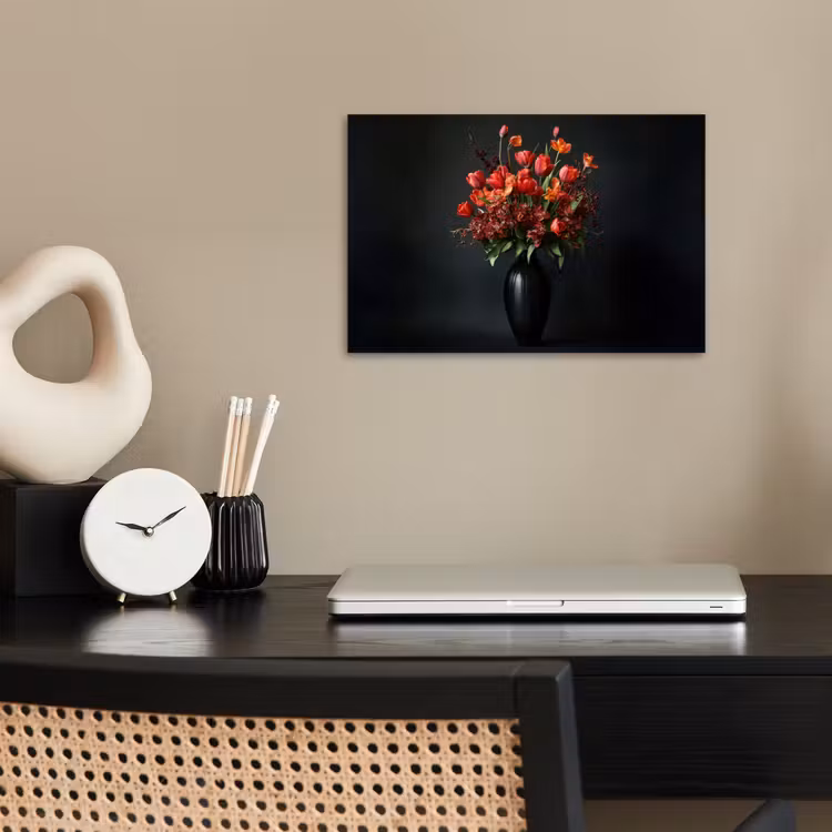 Poster - Boeket - Tulpen - Vaas - Rood — 2