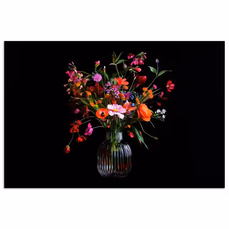 Poster - Boeket - Veldbloemen - Vaas — 1