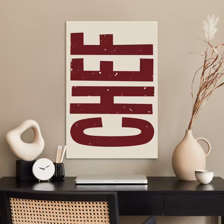Poster - Chef - Rood - Japandi - Vintage — 2