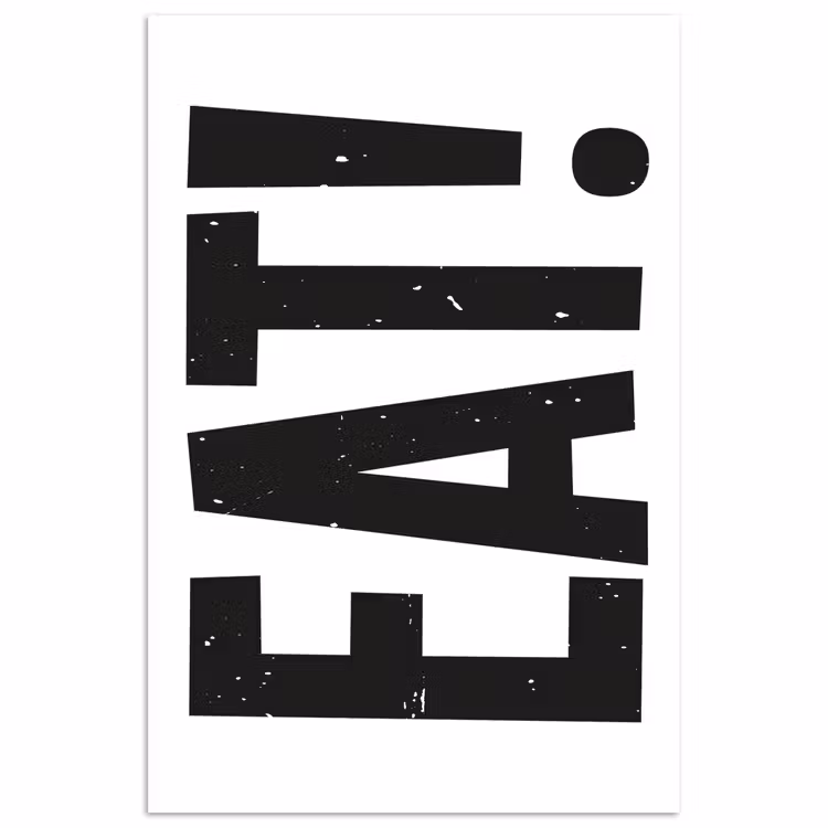 Poster - Decoratie - Eten - Zwart - Wit — 1