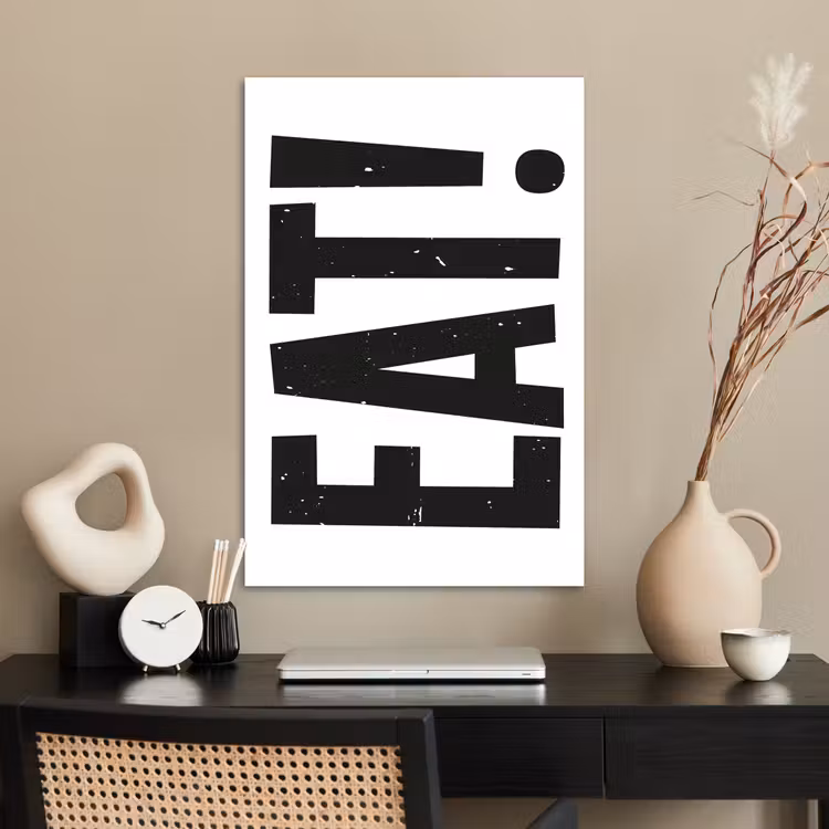 Poster - Decoratie - Eten - Zwart - Wit — 2