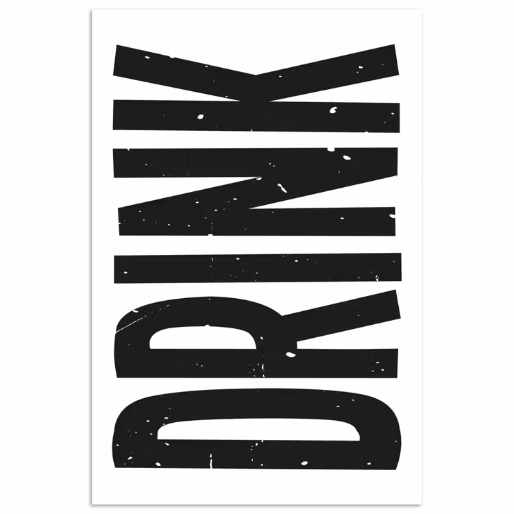 Poster - Drink - Zwart - Wit - Decoratie — 1