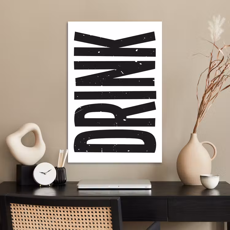 Poster - Drink - Zwart - Wit - Decoratie — 2