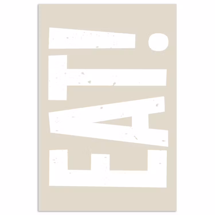 Poster - Eten - Decoratie - Beige - Wit — 1