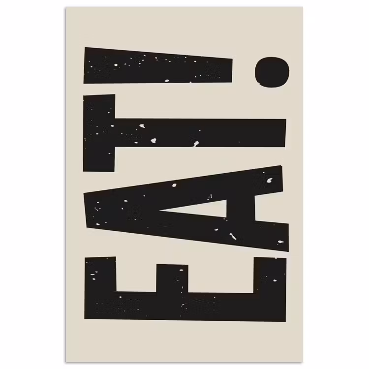Poster - Eten - zwart - Japandi - Wit — 1