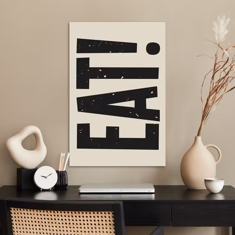 Poster - Eten - zwart - Japandi - Wit — 2