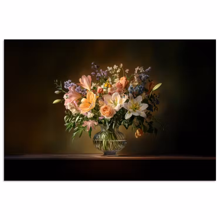 Poster - Glazen - Bloemen - Boeket - Kleuren — 1