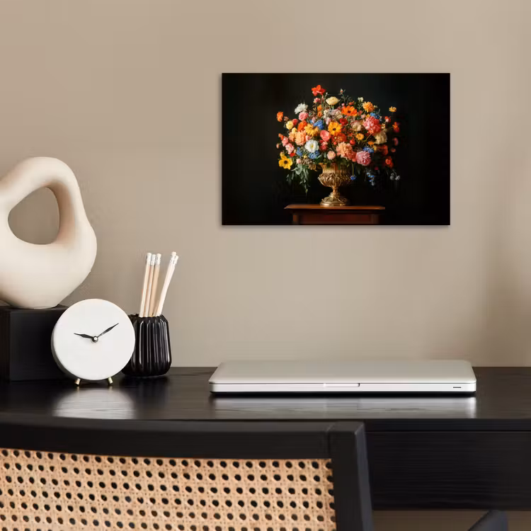 Poster - Goud - Bloemen - Kleuren - Vaas — 2