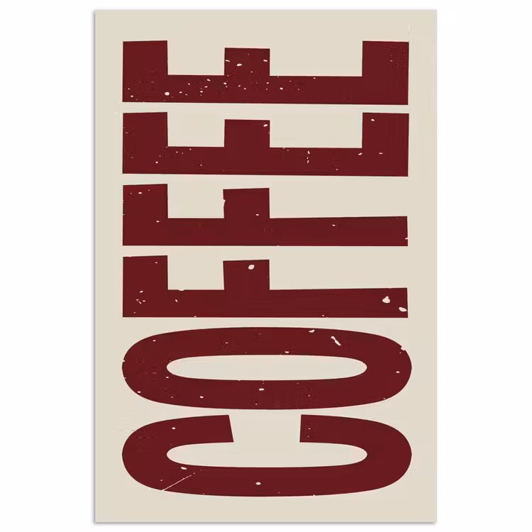 Poster - Koffie -Japandi - Rood - Vintage — 1