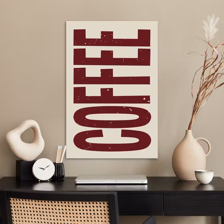 Poster - Koffie -Japandi - Rood - Vintage — 2