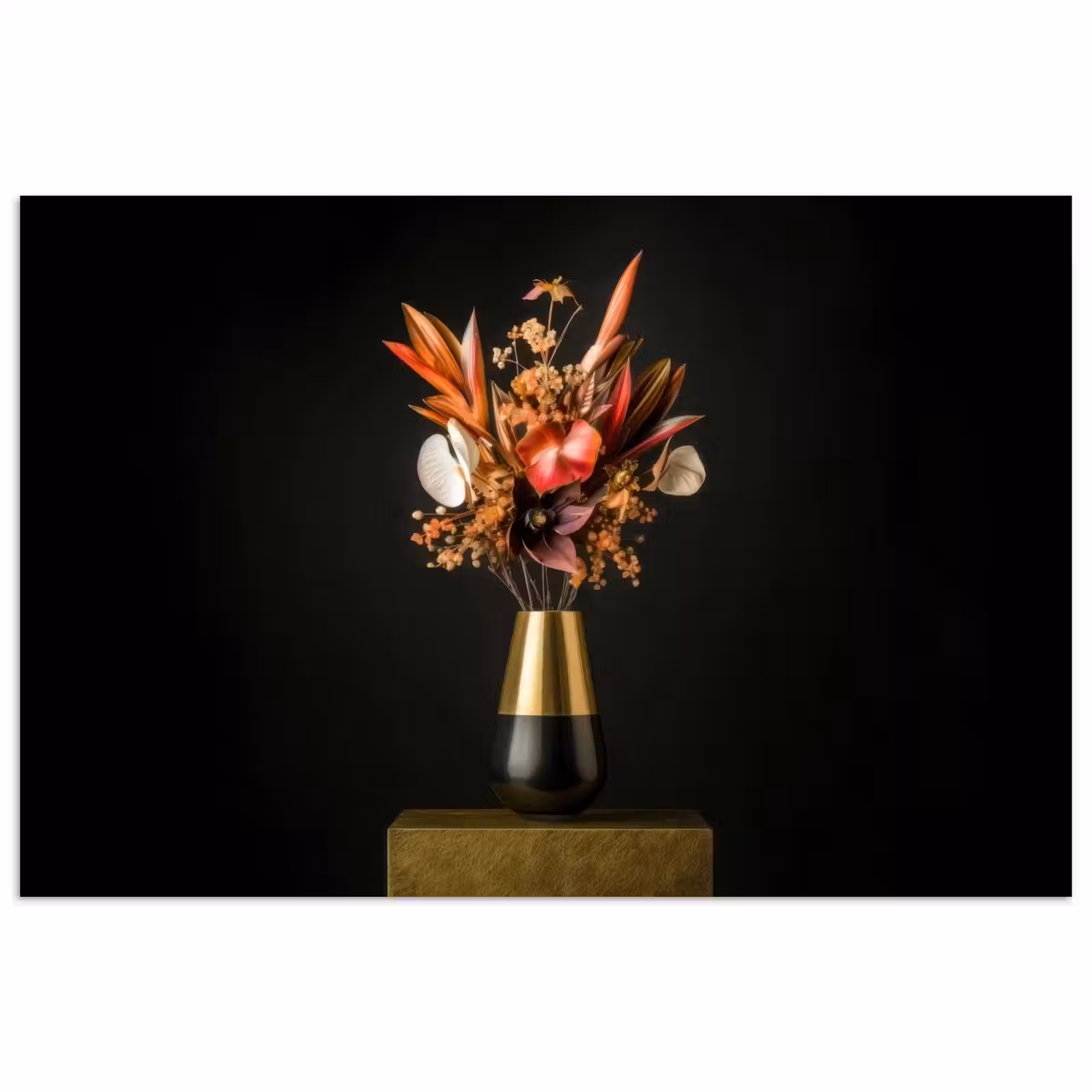 Poster - Exotisch - Boeket - Vaas - Goud — 1