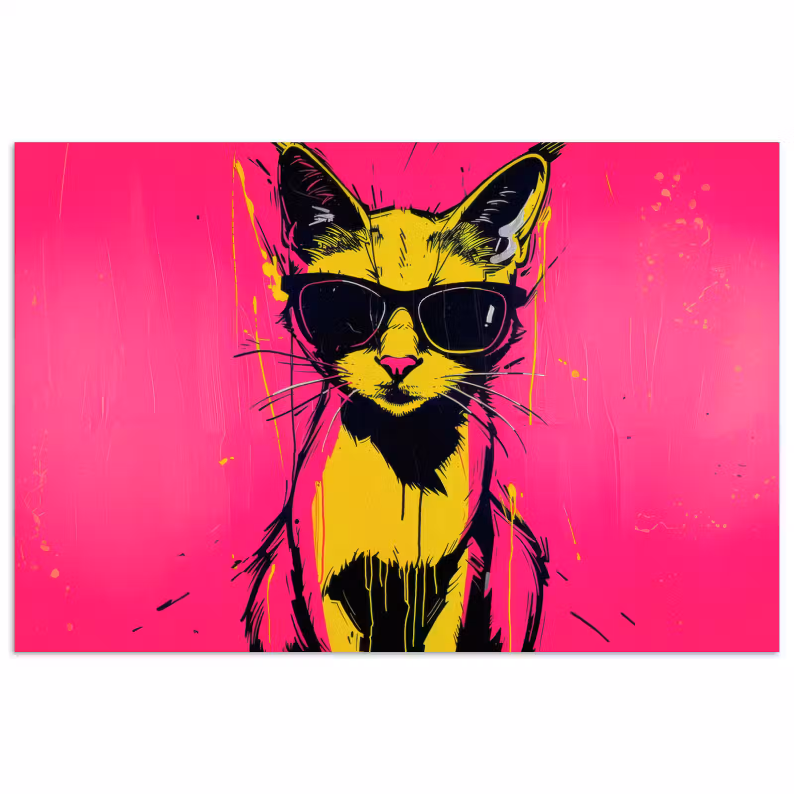 Poster - Kat - Art - Zonnebril - Roze — 1