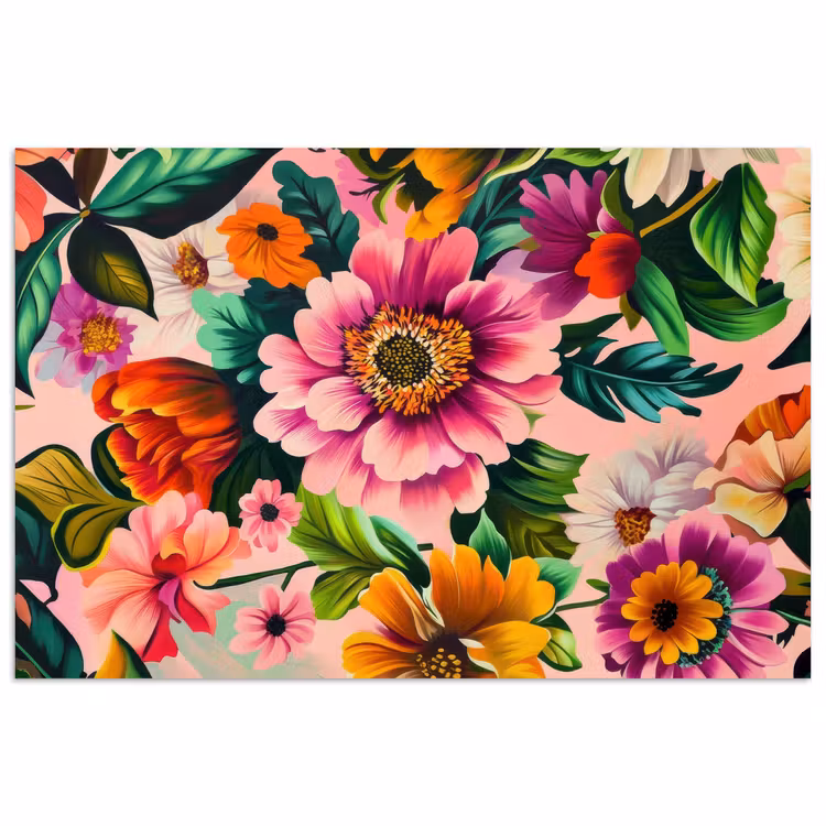 Poster - Bloemen - Kleurrijk - Roze — 1
