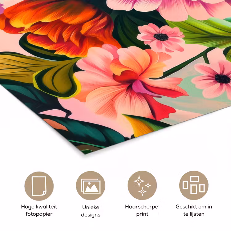 Poster - Bloemen - Kleurrijk - Roze — 5