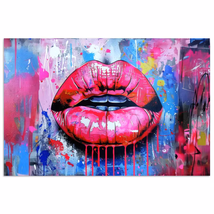 Poster - Graffiti - Lippen - Felroze - Geschilderd — 1