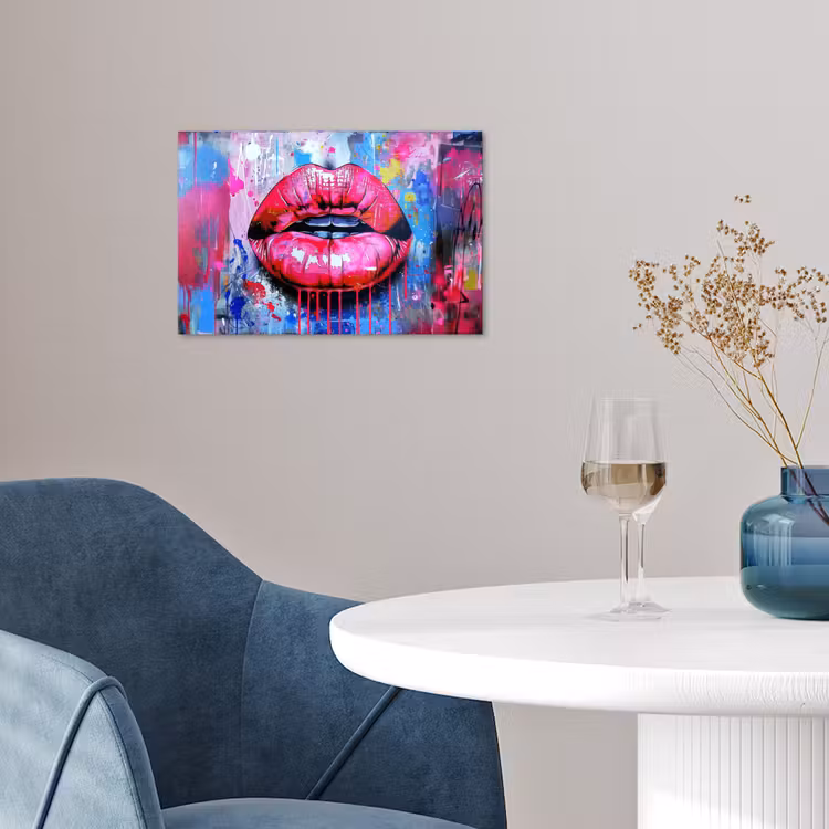 Poster - Graffiti - Lippen - Felroze - Geschilderd — 4
