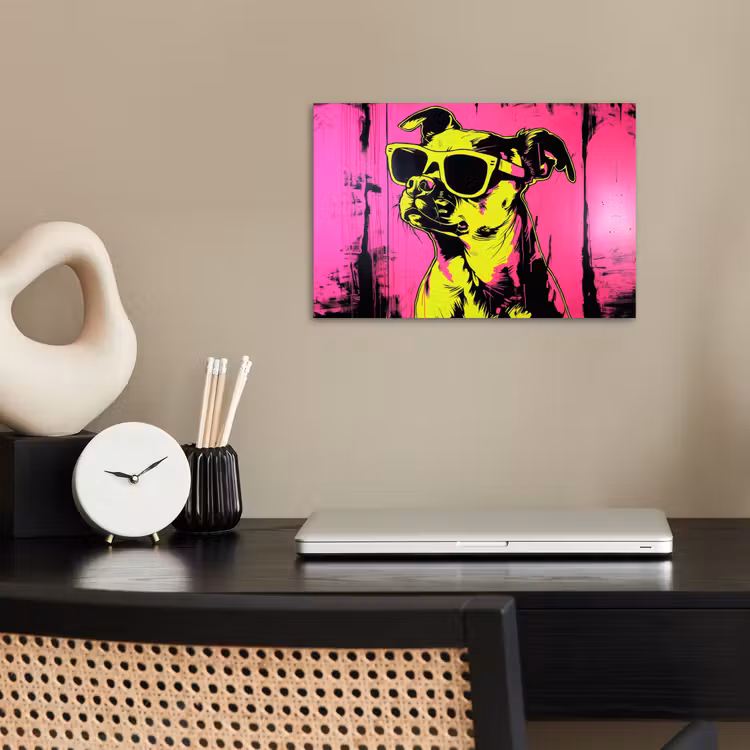 Poster - Hond - Zonnebril - Roze - Art — 2