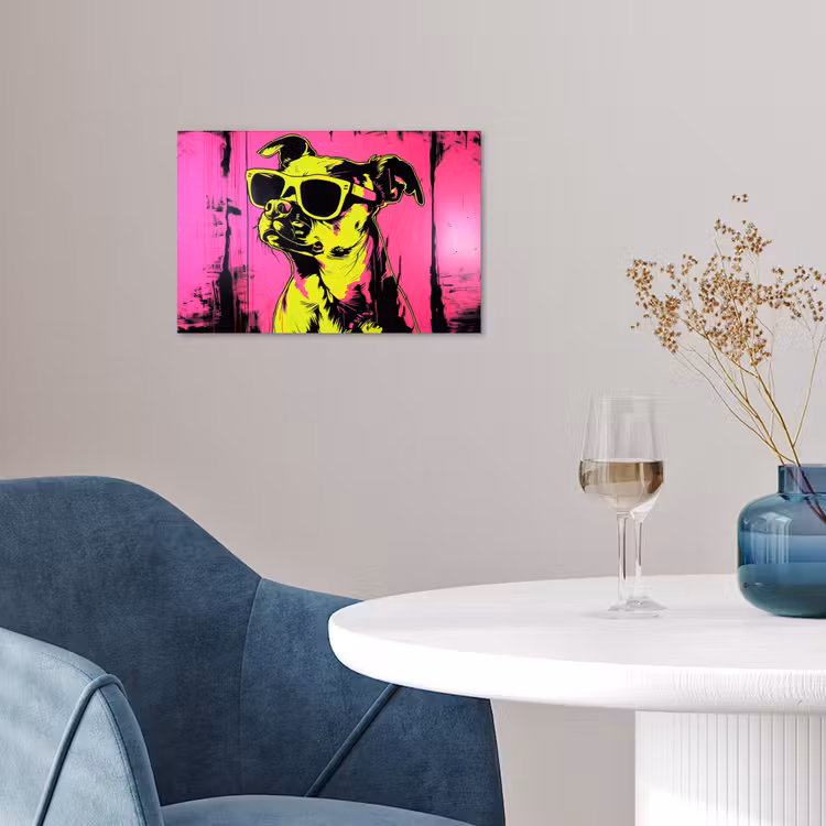 Poster - Hond - Zonnebril - Roze - Art — 4