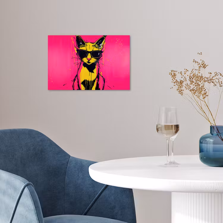 Poster - Kat - Art - Zonnebril - Roze — 4