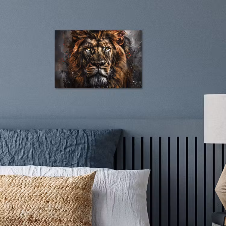 Poster - Leeuw - Dieren - Portret - Zwart - Luxe — 3