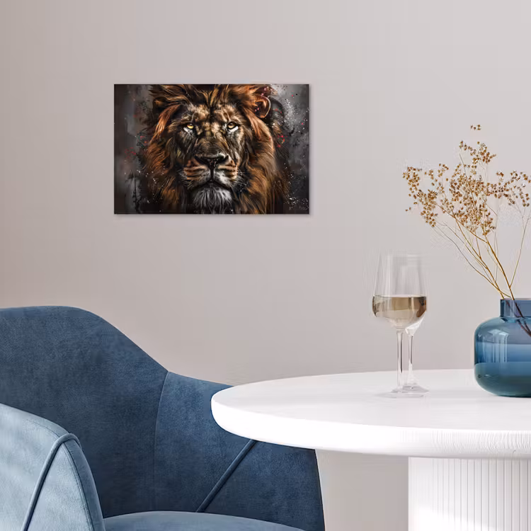 Poster - Leeuw - Dieren - Portret - Zwart - Luxe — 4