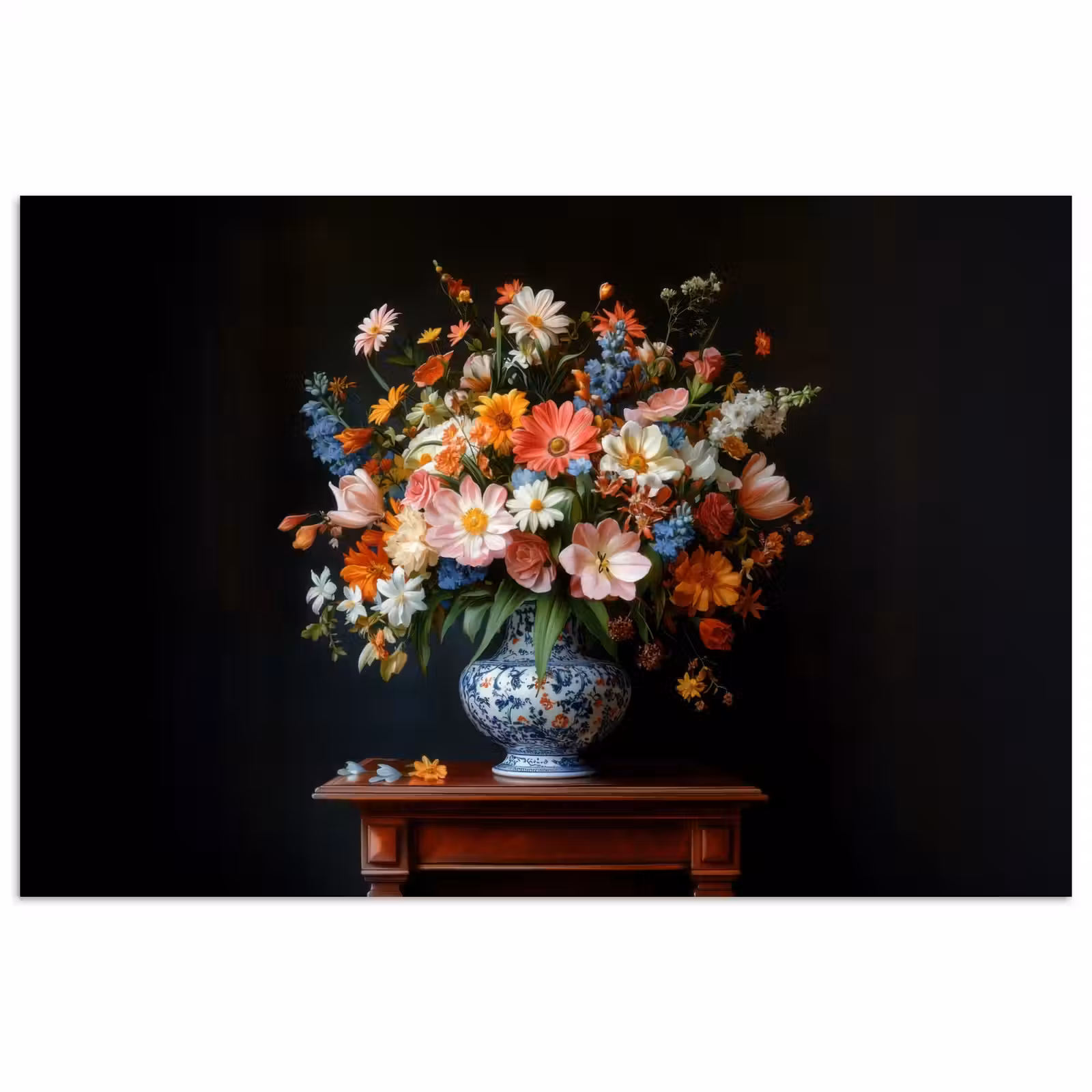 Poster - Boeket - Roze - Bloemen - Vaas — 1