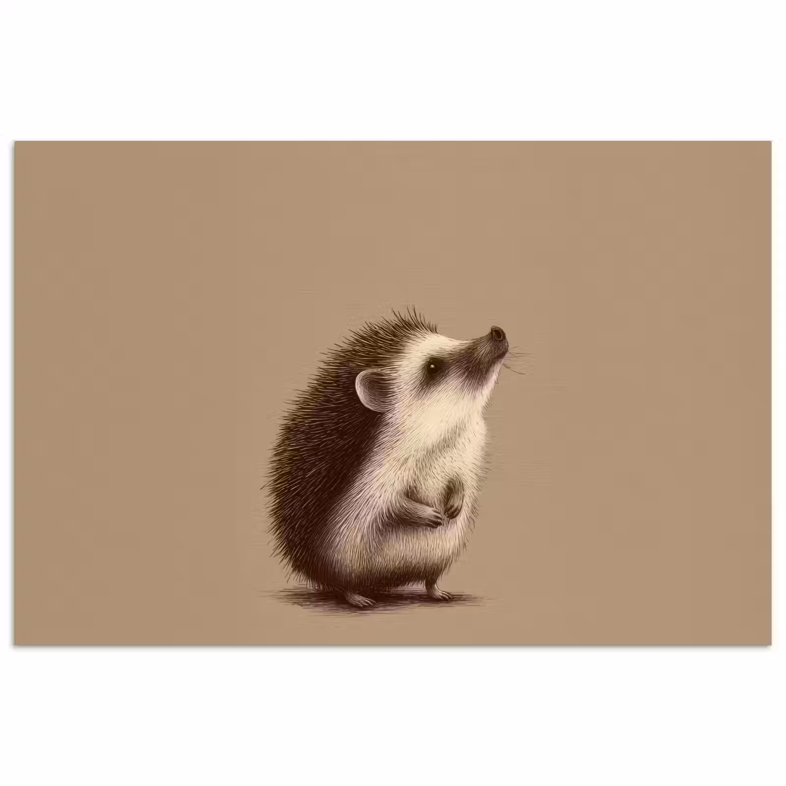 Poster - Egel - Snuitje - Bruin - Stekels — 1