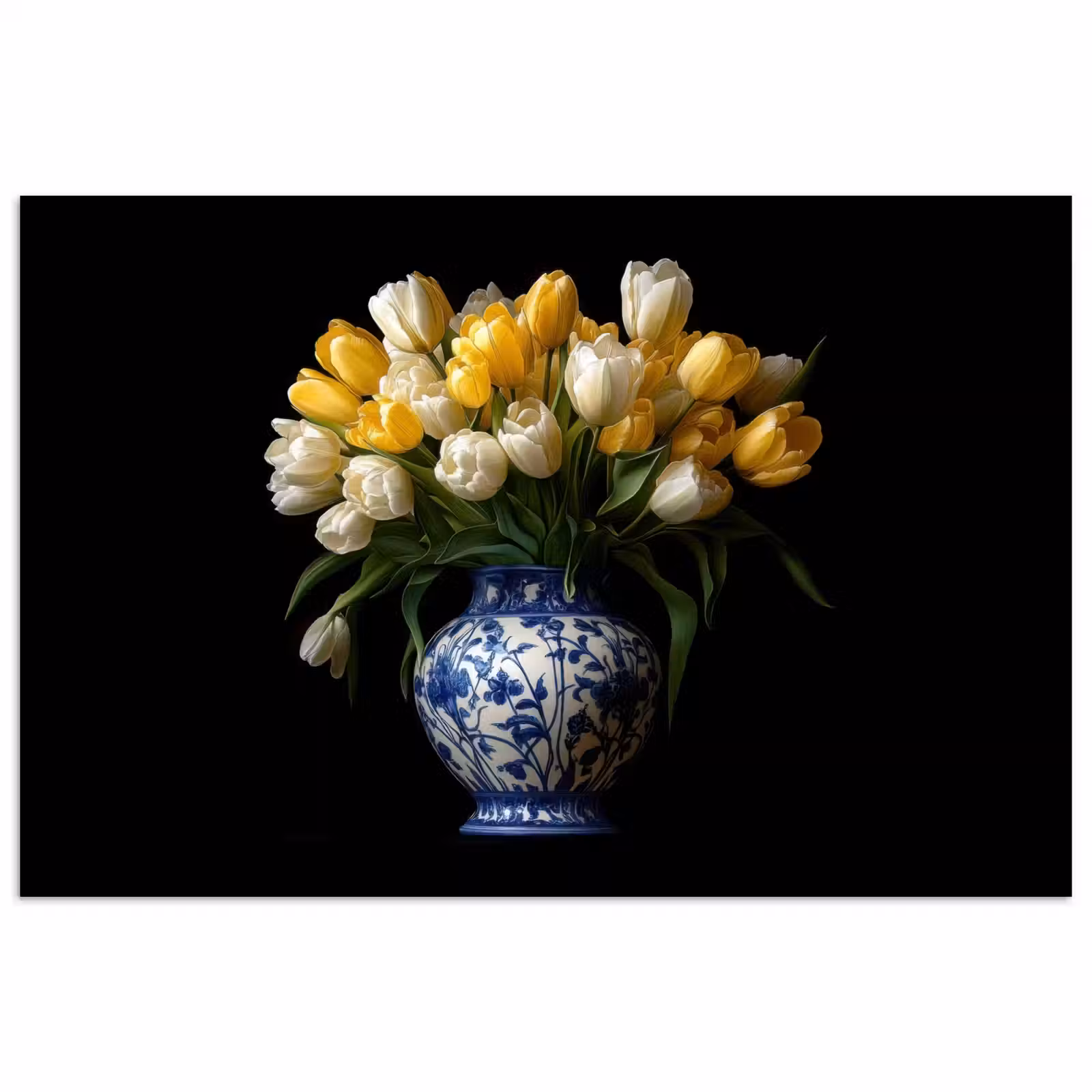 Poster - Geel - Tulpen - Vaas - Bloemen — 1