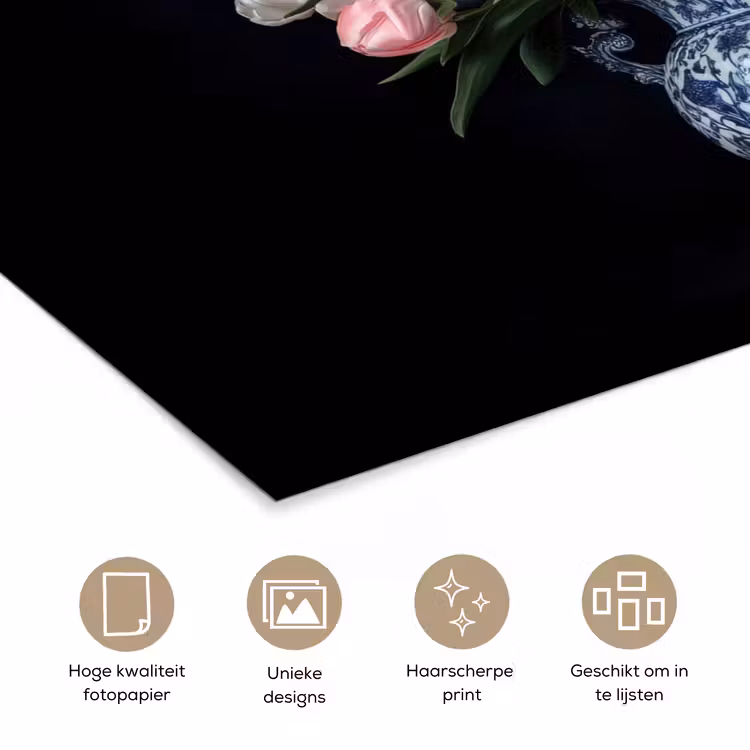Poster - Bloemen - Roze - Tulpen - Vaas — 5