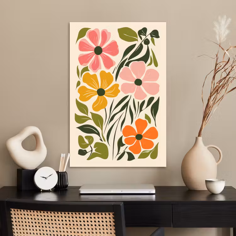 Poster - Bloemen - Speels - Kleurrijk — 2