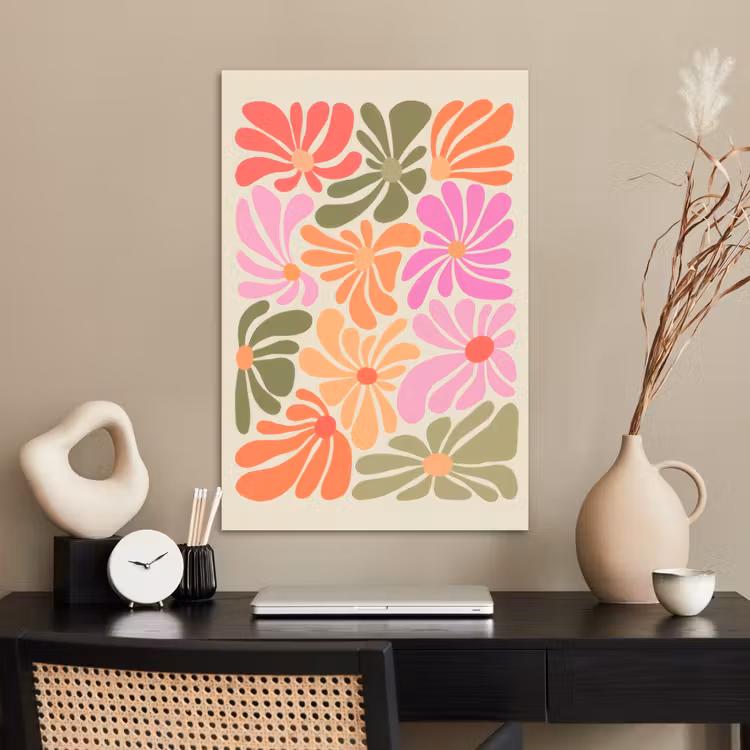 Poster - Bloemvormen - Retro - Kleurrijk — 2