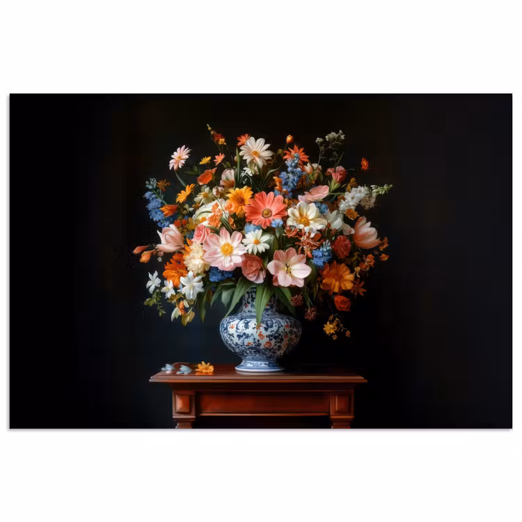Poster - Boeket - Roze - Bloemen - Vaas — 1