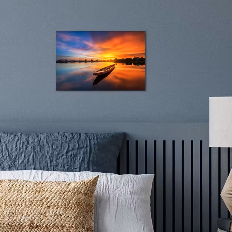Poster - Boot - Water - Zonsondergang - Oranje - Water — 3