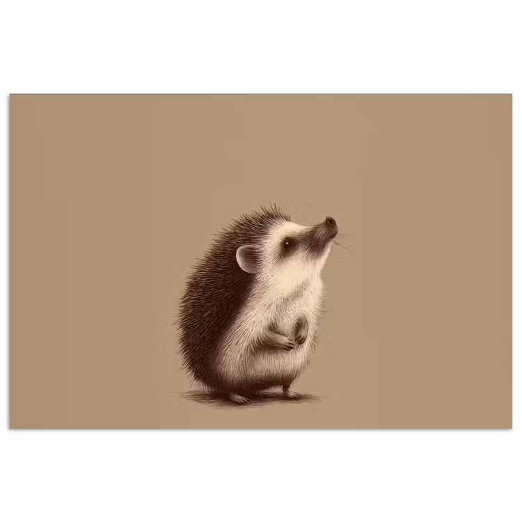 Poster - Egel - Snuitje - Bruin - Stekels — 1