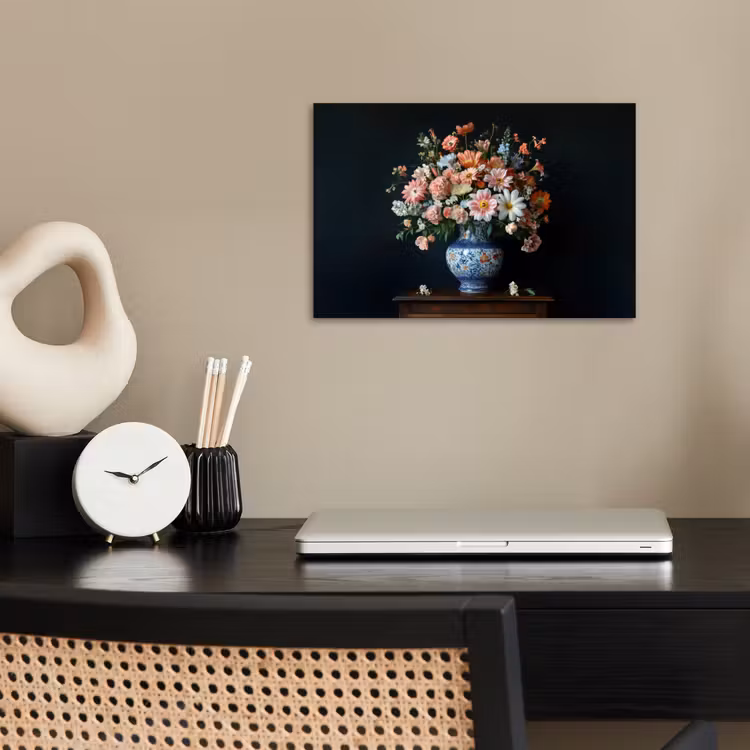 Poster - Hout - Vaas - Kleuren - Bloemen — 2