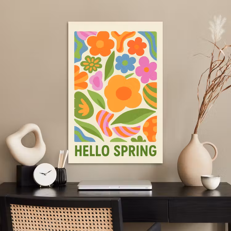 Poster - Illustratie - Bloemen - Quote - Kleurrijk — 2