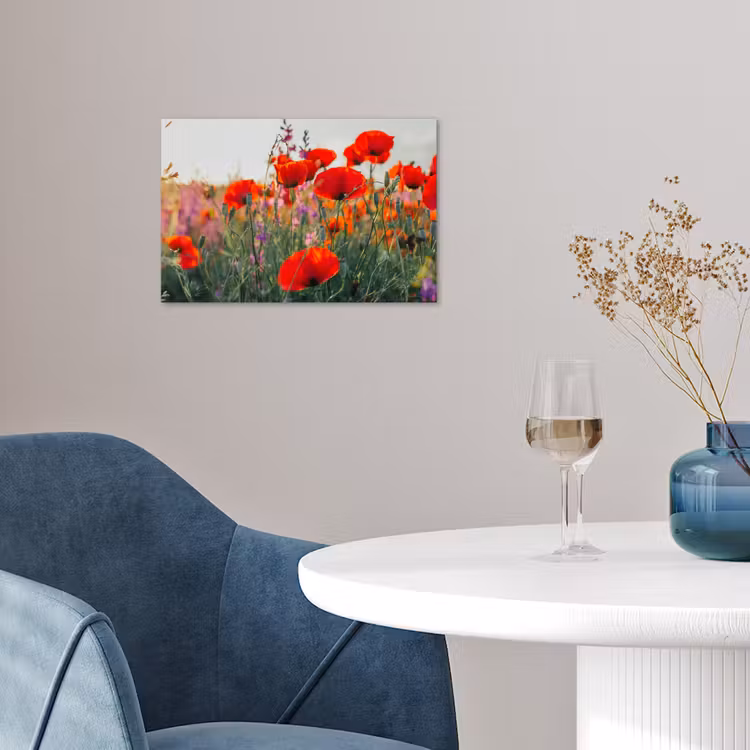 Poster - Klaproos - Bloemen - Rood - Paars - Weide — 4