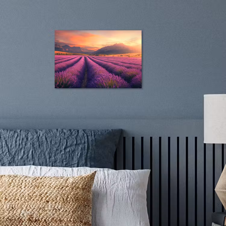 Poster - Lavendelveld - Zonsondergang - Paars — 3