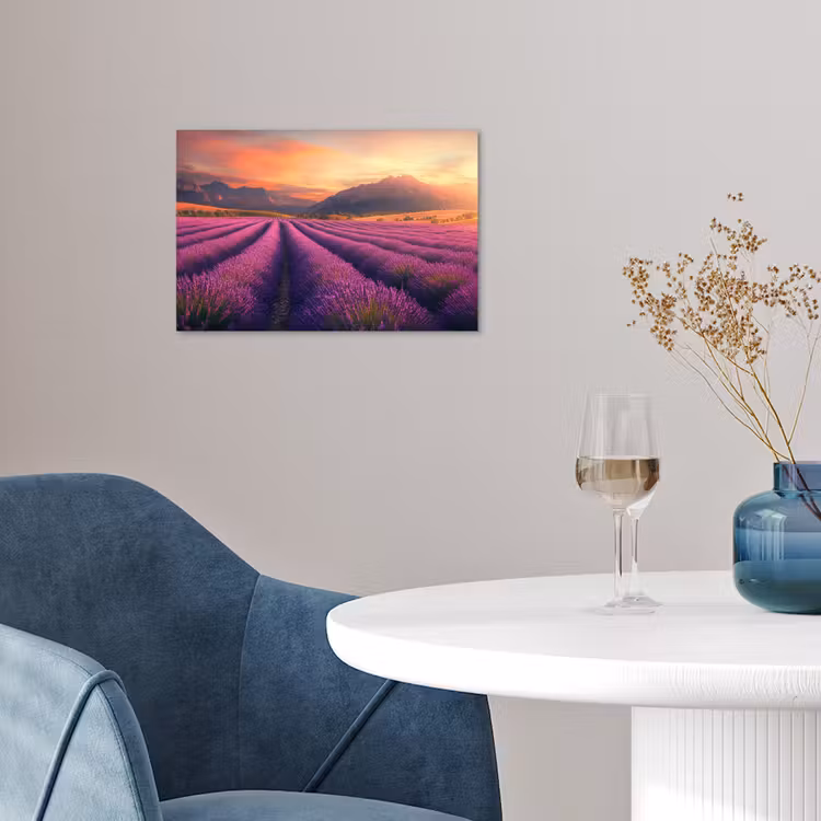 Poster - Lavendelveld - Zonsondergang - Paars — 4
