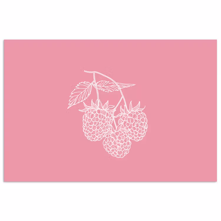 Poster - Frambozen - Steel - Getekend - Roze — 1