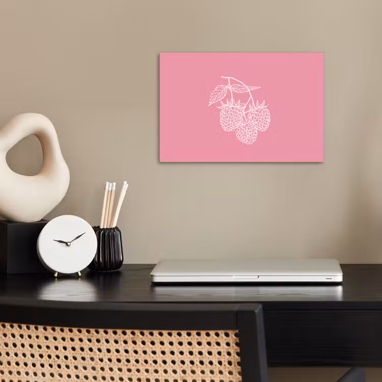 Poster - Frambozen - Steel - Getekend - Roze — 2