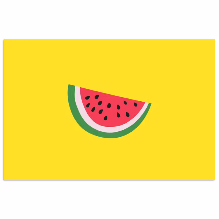 Poster - Fruit - Watermeloen - Geel — 1