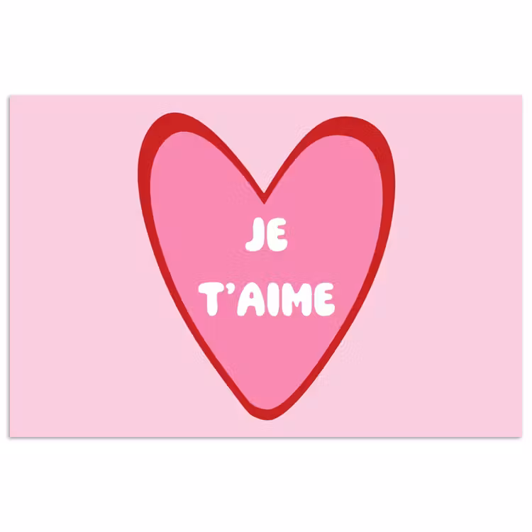 Poster - Hart - Frans - Valentijn - Roze — 1